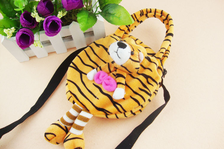 Huggable cute portable slanting cross and handheld tiger animal plush ...